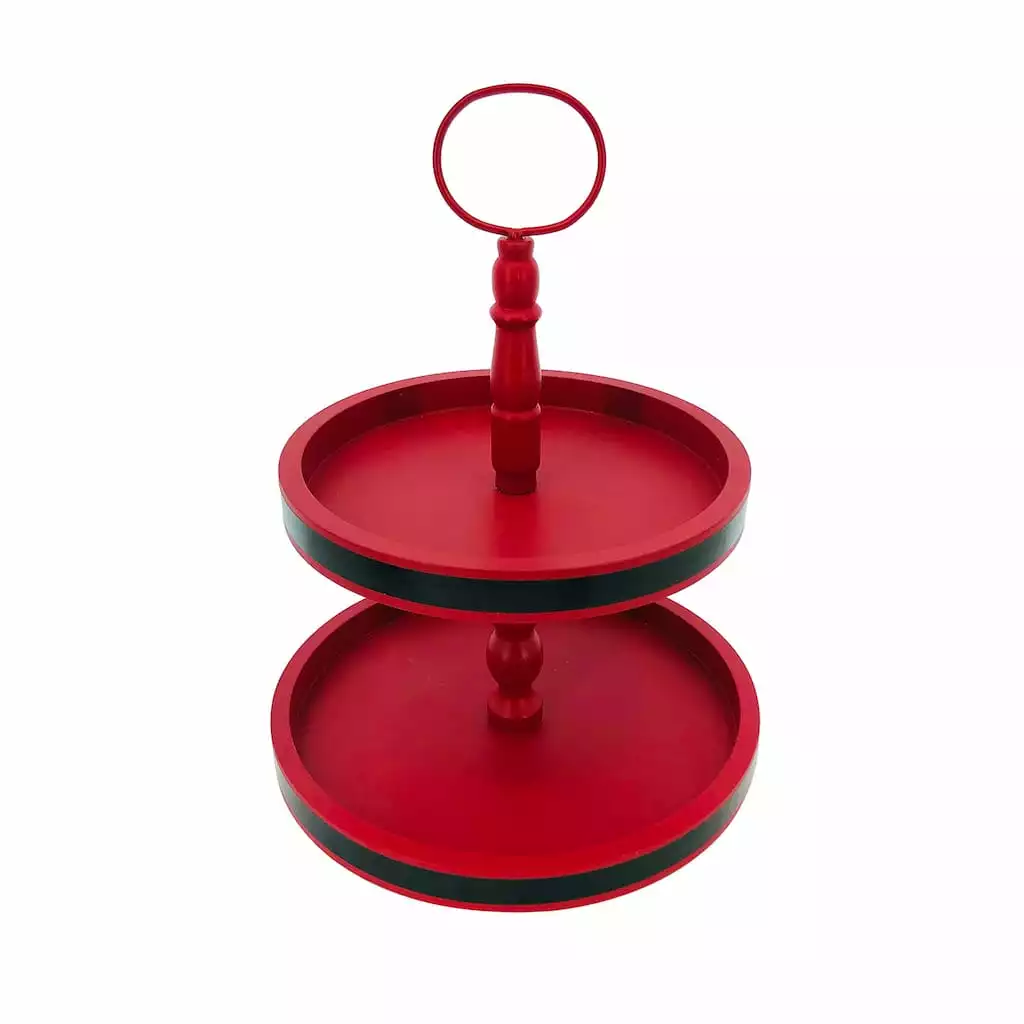 Budget 🥰 14'' Red 2-Tier Tray Tabletop Décor by Ashland® ✔️ 4 Budget 🥰 14'' Red 2-Tier Tray Tabletop Décor by Ashland® ✔️ - Image 2