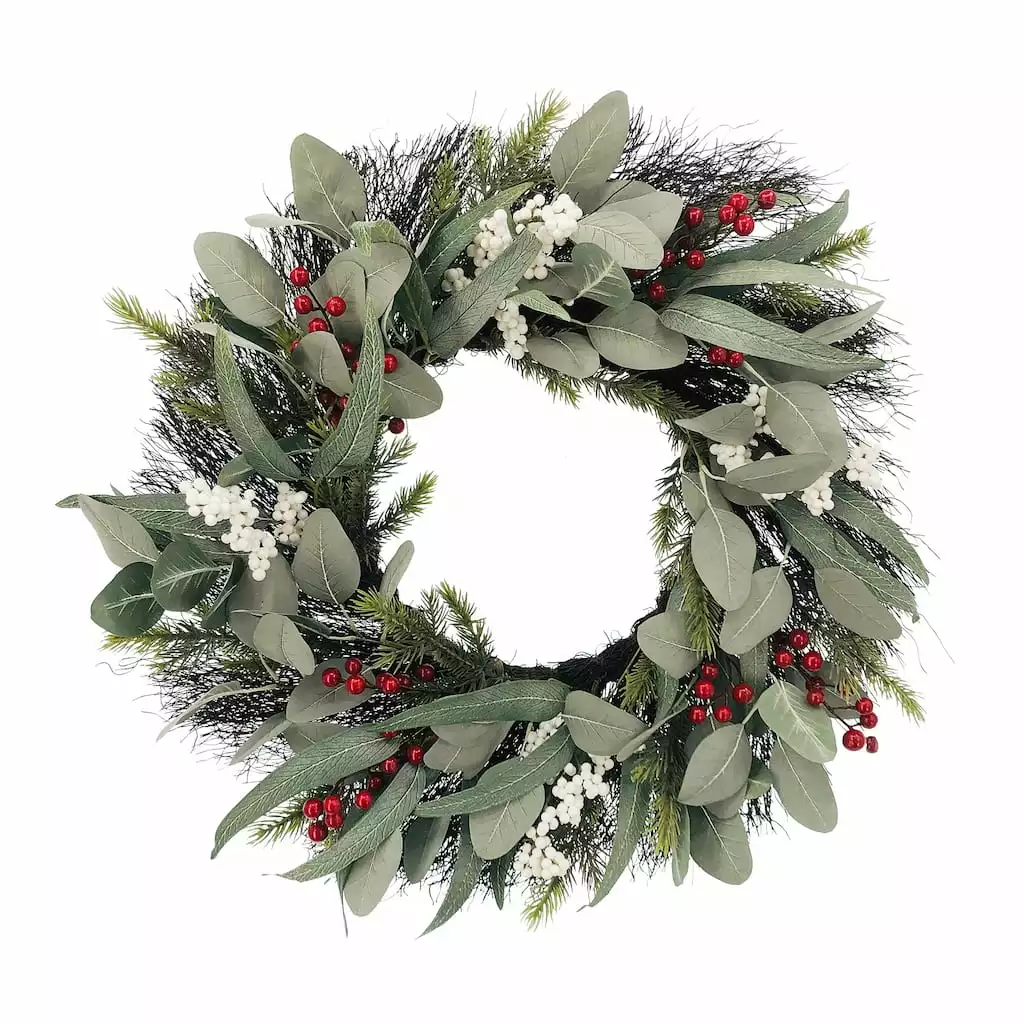Cheap ๐งจ 24" Eucalyptus & Berries Wreath by Ashland® ๐ 3 Cheap ๐งจ 24" Eucalyptus & Berries Wreath by Ashland® ๐