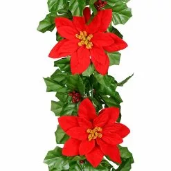 Best reviews of 👏 6ft. Red Velvet Poinsettia & Berry Chain Garland by Ashland® ⌛