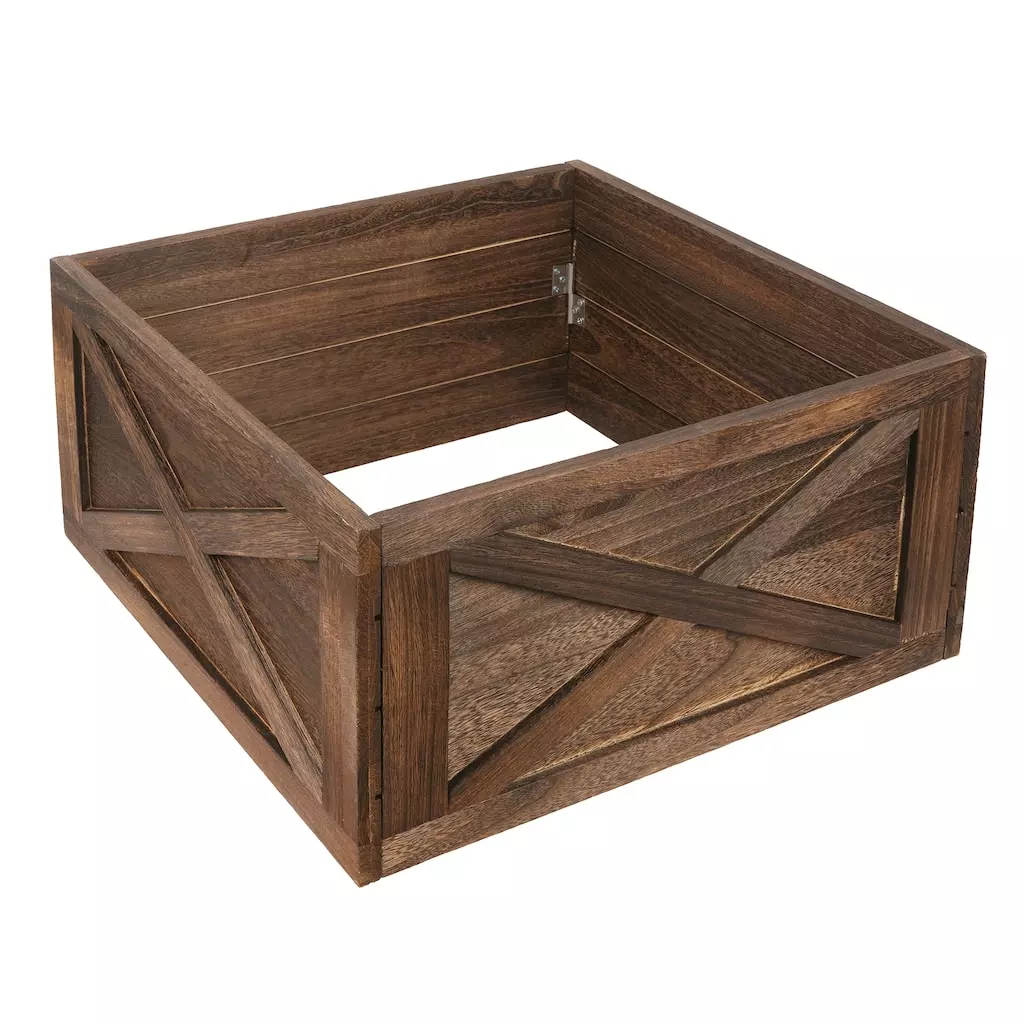 Deals ✔️ 21" Dark Wood Box Tree Collar by Ashland® ❤️ 4 Deals ✔️ 21" Dark Wood Box Tree Collar by Ashland® ❤️ - Image 2