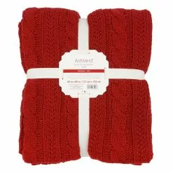 Discount ⌛ Red Cable Knit Throw by Ashland® 😍