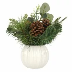 Cheap ✔️ 11" Pine Needle & Pinecone Arrangement in Ceramic Pot by Ashland® 🥰