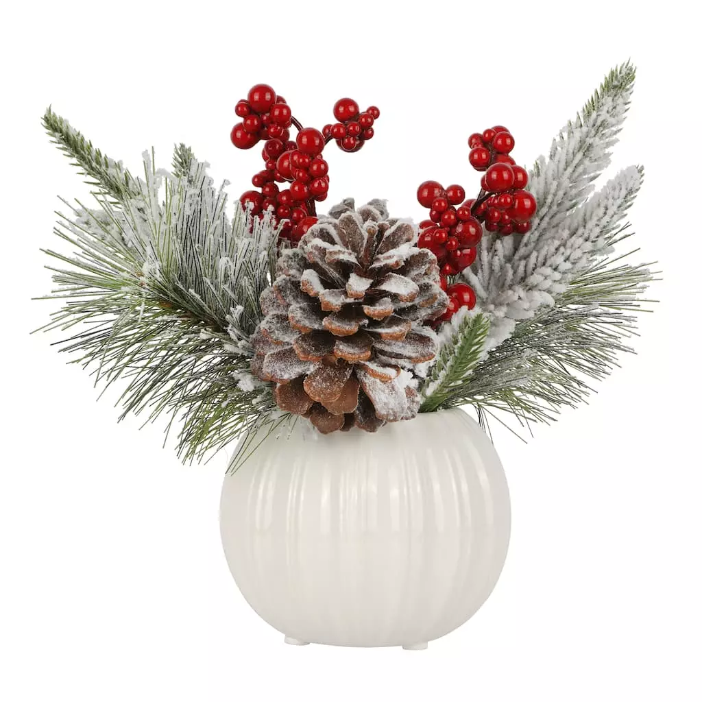Flash Sale ⌛ 10" Pine Needle & Berry Arrangement in Ceramic Pot by Ashland® 👍 3 Flash Sale ⌛ 10" Pine Needle & Berry Arrangement in Ceramic Pot by Ashland® 👍