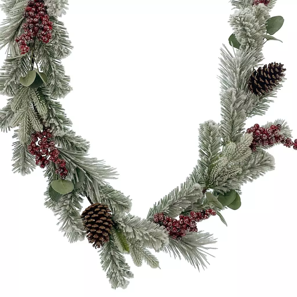 Best deal 🛒 6ft. Flocked Red Berry Pine Garland by Ashland® ⭐ 3 Best deal 🛒 6ft. Flocked Red Berry Pine Garland by Ashland® ⭐