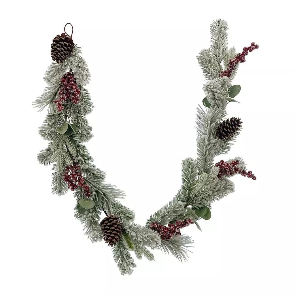 Best deal 🛒 6ft. Flocked Red Berry Pine Garland by Ashland® ⭐ 4 Best deal 🛒 6ft. Flocked Red Berry Pine Garland by Ashland® ⭐ - Image 2