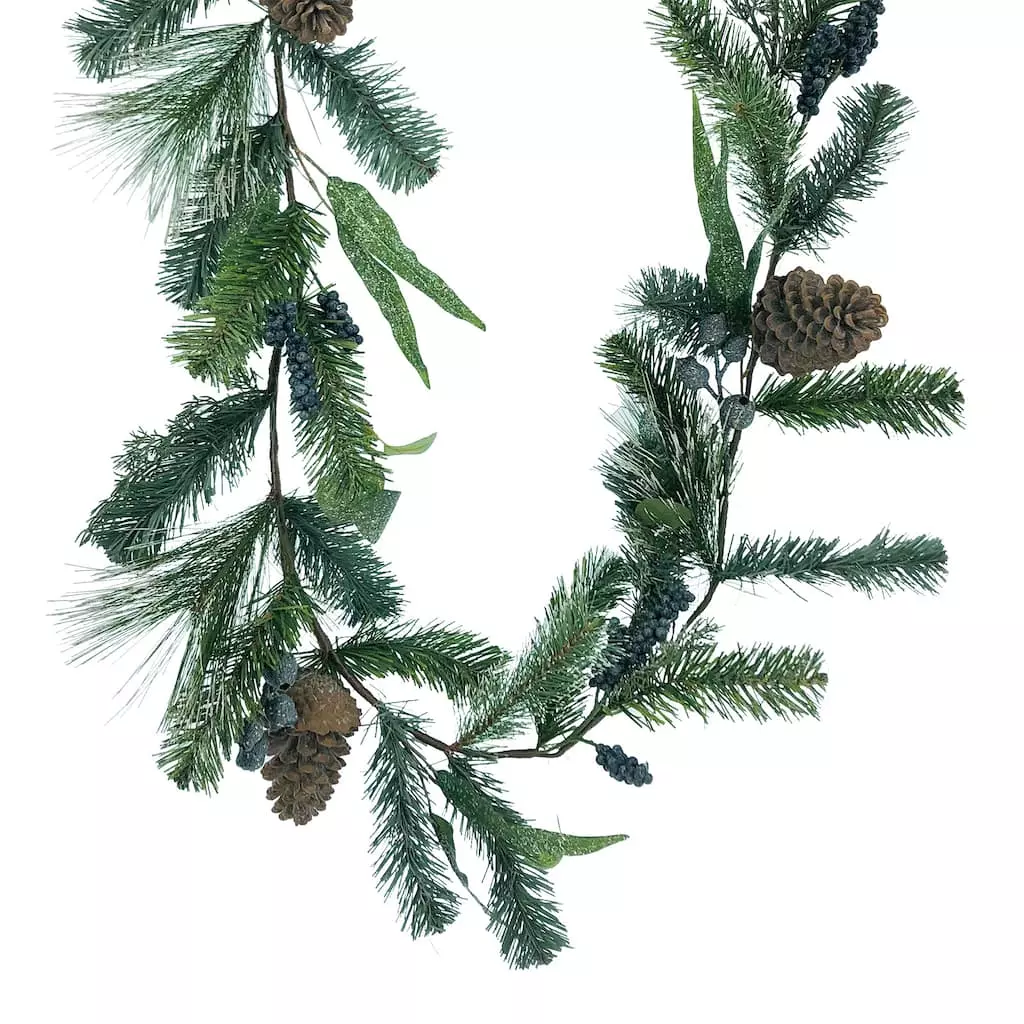 Promo ✔️ 6ft. Snow Pine with Blueberries Garland by Ashland® ⭐ 3 Promo ✔️ 6ft. Snow Pine with Blueberries Garland by Ashland® ⭐