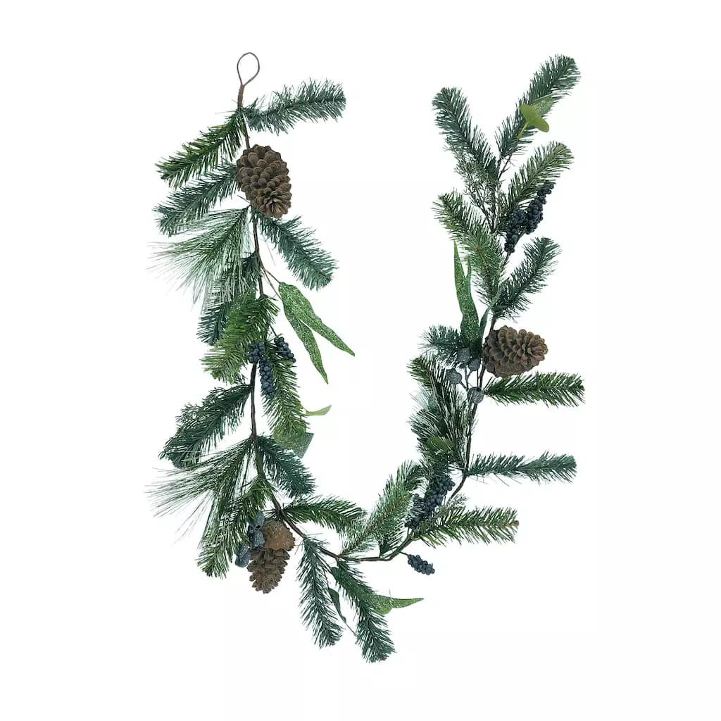 Promo ✔️ 6ft. Snow Pine with Blueberries Garland by Ashland® ⭐ 4 Promo ✔️ 6ft. Snow Pine with Blueberries Garland by Ashland® ⭐ - Image 2