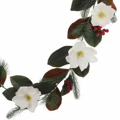 New 😉 6ft. White Magnolia & Red Berry Garland by Ashland® 🛒