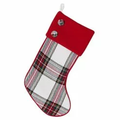 Discount 🥰 20" White Plaid Stocking by Ashland® ✨