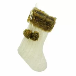 Best Pirce ✨ White Cable Knit Stocking with Faux Fur Trim by Ashland® 🛒