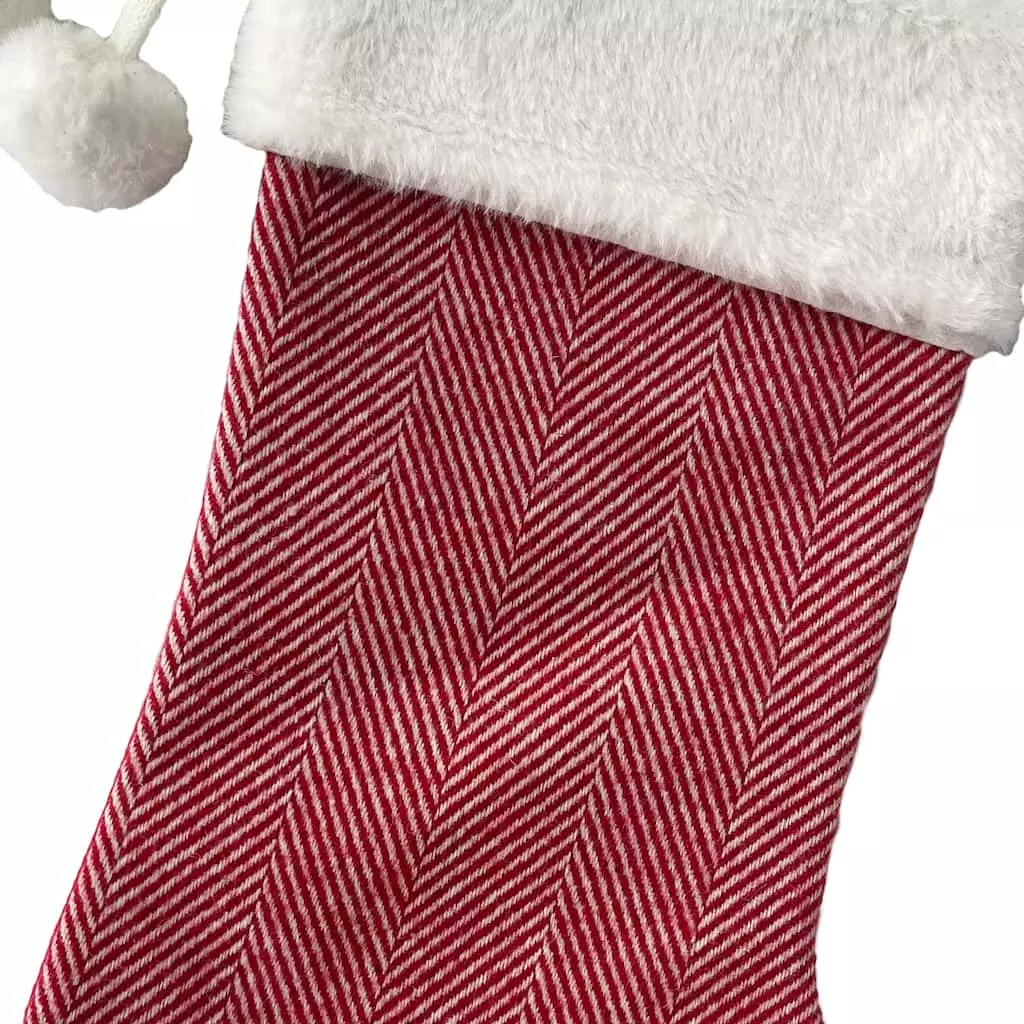 Best deal 🎉 18" Red Stocking With Pom Poms by Ashland® 👏 4 Best deal 🎉 18" Red Stocking With Pom Poms by Ashland® 👏 - Image 2