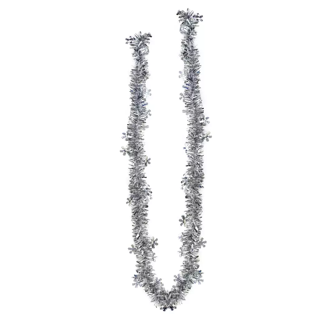 Promo 🔥 12ft. Silver Snowflake Tinsel Garland by Ashland® ❤️ 4 Promo 🔥 12ft. Silver Snowflake Tinsel Garland by Ashland® ❤️ - Image 2