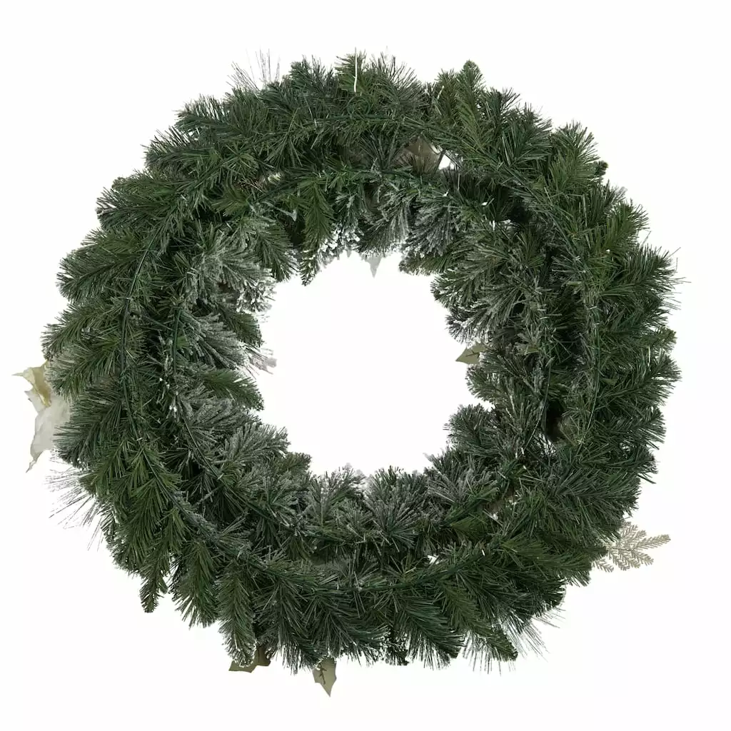 Buy ⌛ 30" Flocked Pine, Poinsettia, Ornament & Fern Wreath by Ashland® ⭐ 5 Buy ⌛ 30" Flocked Pine, Poinsettia, Ornament & Fern Wreath by Ashland® ⭐ - Image 3
