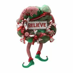 Brand new ❤️ 22" Red & Green Hat With Elf Legs Wreath by Ashland® 🥰