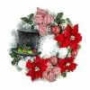Best Sale 😍 26" Snowman Hat & Poinsettia Flocked Wreath by Ashland® 😍