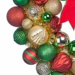 Budget 😍 23" Red, Green & Gold Ball Ornament Wall Wreath by Ashland® 😀 -Michaels Store 10699989 2
