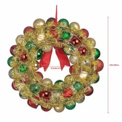 Budget 😍 23" Red, Green & Gold Ball Ornament Wall Wreath by Ashland® 😀 -Michaels Store 10699989 3