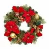 Buy ⌛ 24" Red & Gold Poinsettia & Pinecone Wreath by Ashland® 🧨