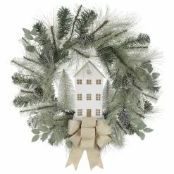 Budget ✨ 26" Cream & Green Pine Berry Wreath by Ashland® 🎁