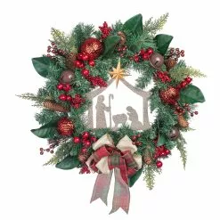 Best deal 🔔 24" Church & Red Ball Ornament Pine Wreath by Ashland® ✔️