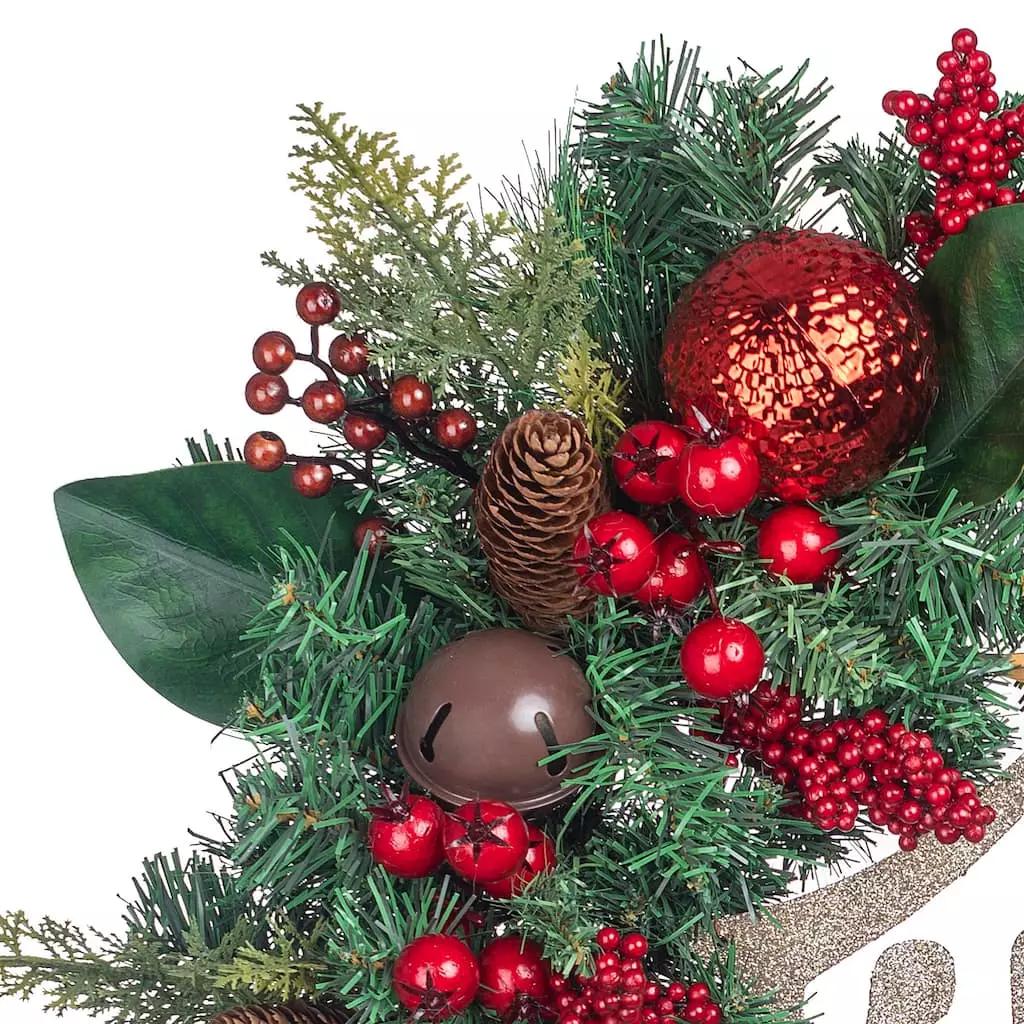 Best deal 🔔 24" Church & Red Ball Ornament Pine Wreath by Ashland® ✔️ 4 Best deal 🔔 24" Church & Red Ball Ornament Pine Wreath by Ashland® ✔️ - Image 2