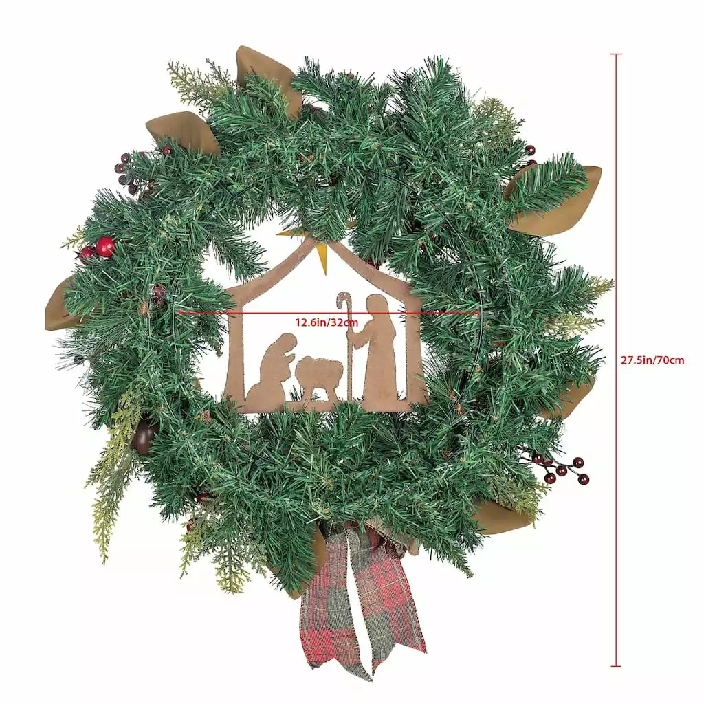Best deal 🔔 24" Church & Red Ball Ornament Pine Wreath by Ashland® ✔️ 7 Best deal 🔔 24" Church & Red Ball Ornament Pine Wreath by Ashland® ✔️ - Image 5