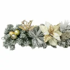 Brand new 👍 6ft. Poinsettia & Ornament Flocked Garland by Ashland® 🌟