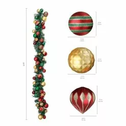Hot Sale 👏 72" Red & Green Ornament Garland by Ashland® 😀 -Michaels Store 10700053 3