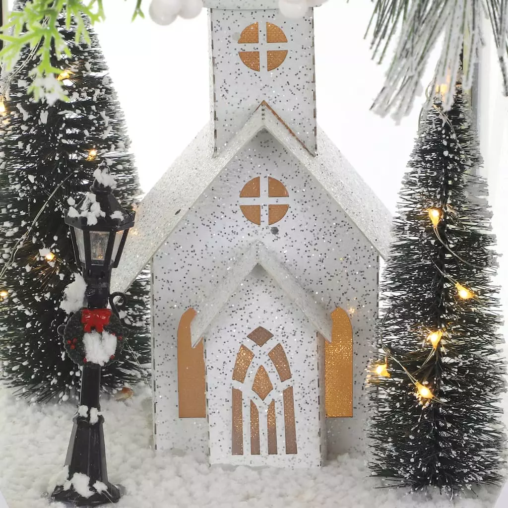 Cheapest 🌟 20" White Lantern With Pine, House & LED Lights by Ashland® ✨ 5 Cheapest 🌟 20" White Lantern With Pine, House & LED Lights by Ashland® ✨ - Image 3