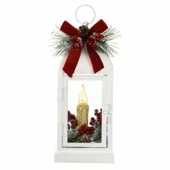 Coupon 👏 12" White Metal Lantern With LED Lights by Ashland® ⭐
