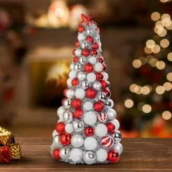 Budget 🔥 22" Red & White Ornament Tree by Ashland® 🔔 -Michaels Store 10700082 4