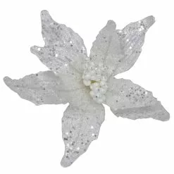 New 😍 White Glitter Poinsettia Pick by Ashland® 🎉