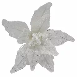 New 😍 White Glitter Poinsettia Pick by Ashland® 🎉 -Michaels Store 10700099 3