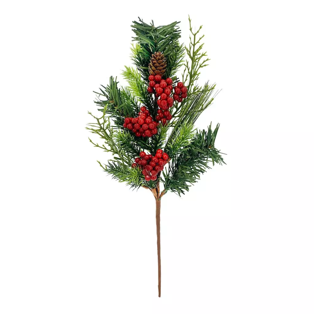 Discount ⭐ Pine & Red Berry Pick by Ashland® ✔️ 3 Discount ⭐ Pine & Red Berry Pick by Ashland® ✔️