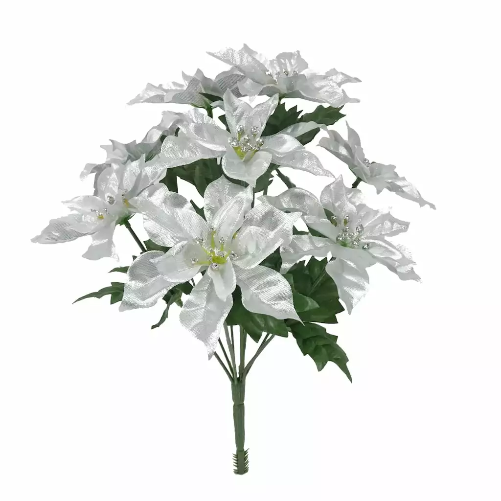 Brand new 🎁 Silver Poinsettia Bush by Ashland® 🥰 3 Brand new 🎁 Silver Poinsettia Bush by Ashland® 🥰
