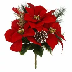 Flash Sale ⌛ Mixed Red Poinsettia & Pinecone Bush by Ashland® 👍
