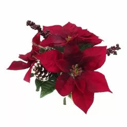 Buy 😉 Burgundy Berry, Pinecone & Poinsettia Mixed Bush by Ashland® ✔️