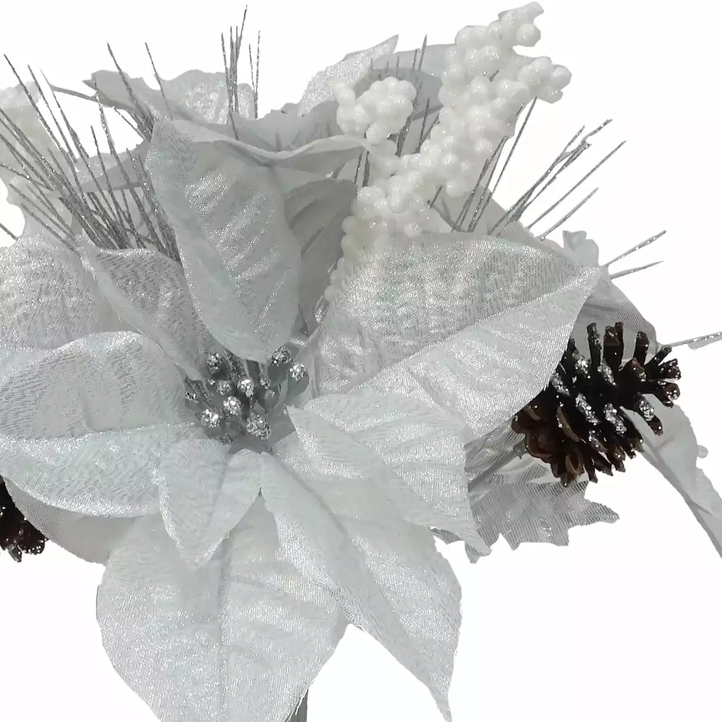 Flash Sale 🧨 Silver Pinecone, Berry & Poinsettia Mixed Bush by Ashland® ⌛ 4 Flash Sale 🧨 Silver Pinecone, Berry & Poinsettia Mixed Bush by Ashland® ⌛ - Image 2