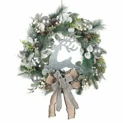 Deals ❤️ 24" Deer Sign Pine & Berry Wreath by Ashland® 🌟