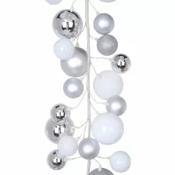 Best deal 🔥 6ft. Silver & White Ball Ornament Garland by Ashland® ✨