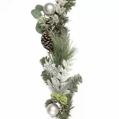 Discount ⌛ 6ft. Flocked Pine, Snowflakes & Ornaments Garland by Ashland® ✨