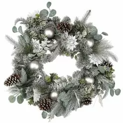 Best deal 🤩 24" Flocked Pine, Snowflakes & Ornaments Wreath by Ashland® ❤️