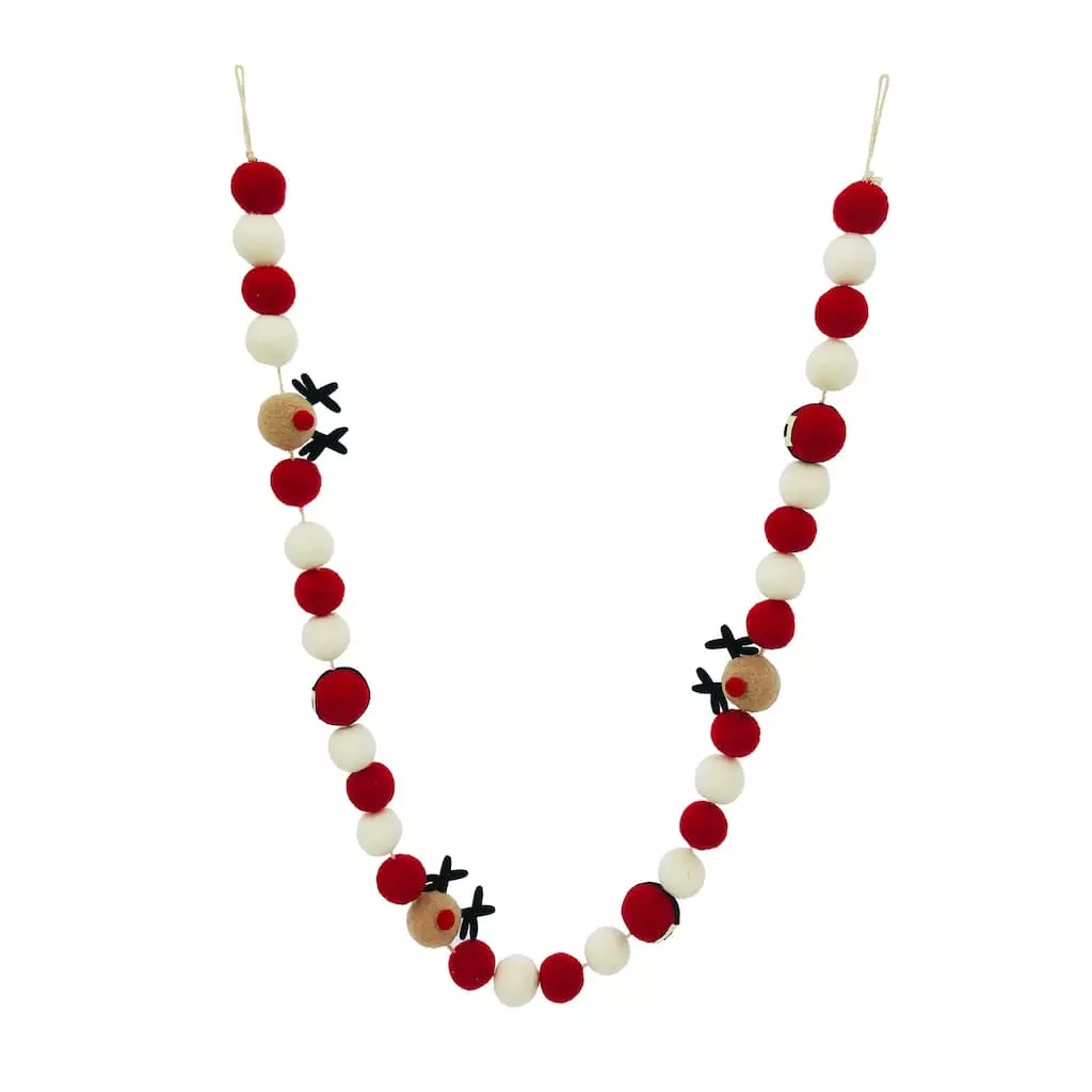 Cheap 💯 6ft. Reindeer Pom Pom Garland by Ashland® 👍 4 Cheap 💯 6ft. Reindeer Pom Pom Garland by Ashland® 👍 - Image 2