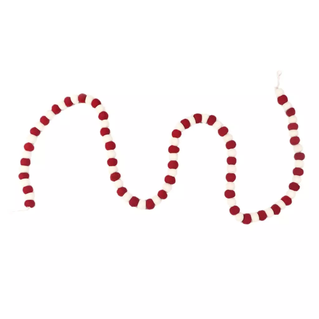 Coupon ❤️ 6ft. Red & White Felt Pom Pom Garland by Ashland® ⌛ 5 Coupon ❤️ 6ft. Red & White Felt Pom Pom Garland by Ashland® ⌛ - Image 3