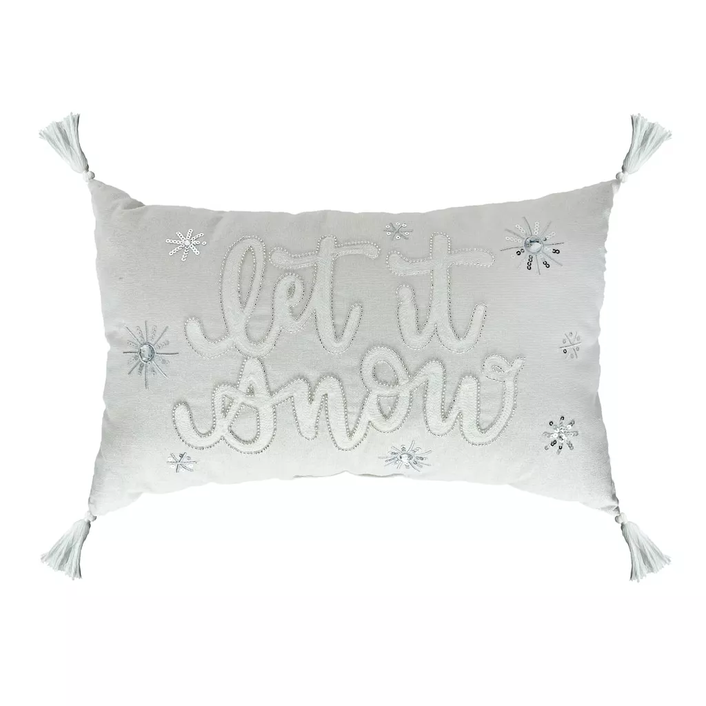 Buy ❤️ Let It Snow Pillow with Tassels by Ashland® ✔️ 3 Buy ❤️ Let It Snow Pillow with Tassels by Ashland® ✔️