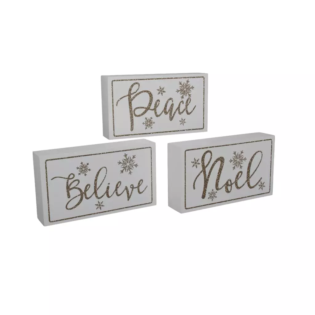 Best Sale ✨ Assorted 7'' Believe/Peace/Merry Block Tabletop Décor by Ashland® 😉 4 Best Sale ✨ Assorted 7'' Believe/Peace/Merry Block Tabletop Décor by Ashland® 😉 - Image 2