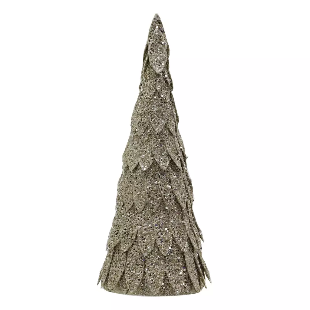 Outlet ⭐ 17" Sequined Gold Twist Cone Tabletop Tree by Ashland® 🤩 3 Outlet ⭐ 17" Sequined Gold Twist Cone Tabletop Tree by Ashland® 🤩