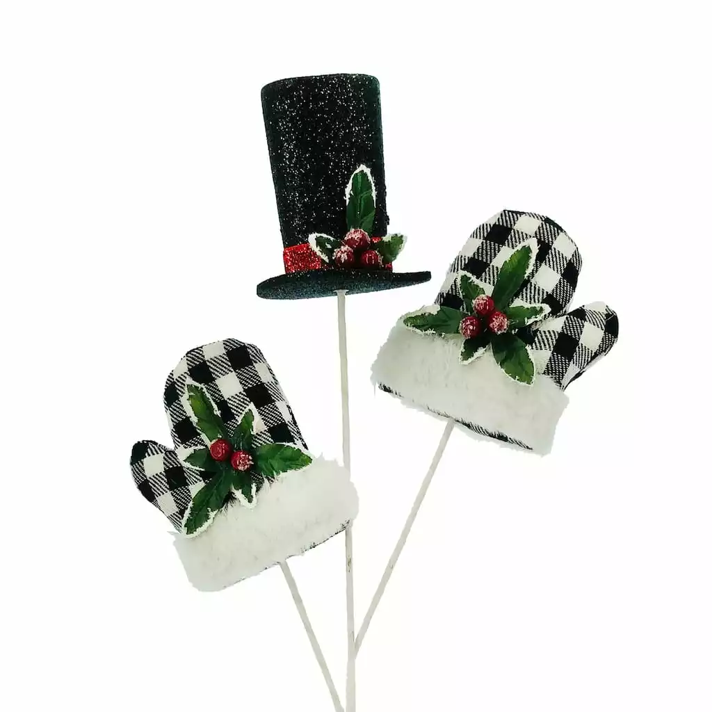 Wholesale 👍 Christmas Top Hat & Mittens Stem by Ashland® ❤️ 4 Wholesale 👍 Christmas Top Hat & Mittens Stem by Ashland® ❤️ - Image 2