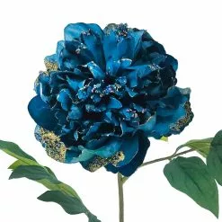 Best Sale 🎁 Blue & Glittery Gold Peony Stem by Ashland® 🔥 -Michaels Store 10701005 2