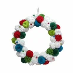 New ⭐ 17.7" Pom-Pom Christmas Wall Wreath by Ashland® ⭐